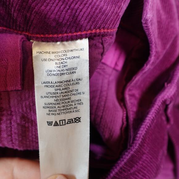 Anthropologie Maeve Pants Womens 28 Colette Cropped Wide Leg Corduroy Pink - Picture 7 of 10